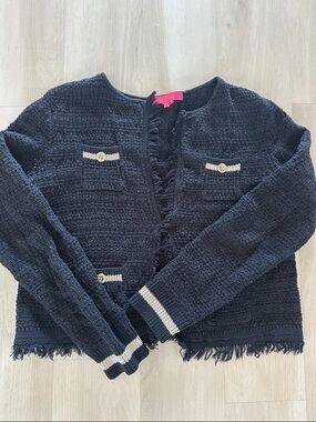 Lilly Pulitzer Beckington Cardigan in Black Metallic